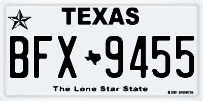 TX license plate BFX9455