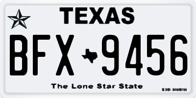 TX license plate BFX9456