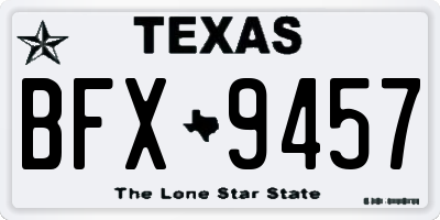 TX license plate BFX9457