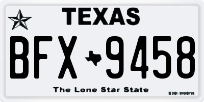 TX license plate BFX9458