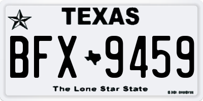 TX license plate BFX9459