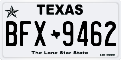 TX license plate BFX9462