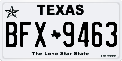 TX license plate BFX9463