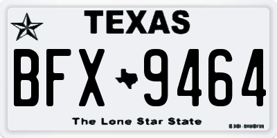 TX license plate BFX9464