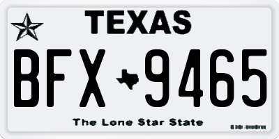 TX license plate BFX9465