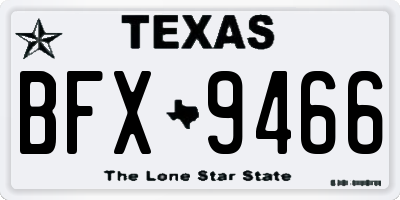 TX license plate BFX9466