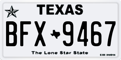 TX license plate BFX9467