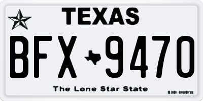 TX license plate BFX9470
