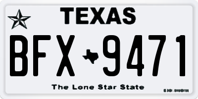 TX license plate BFX9471