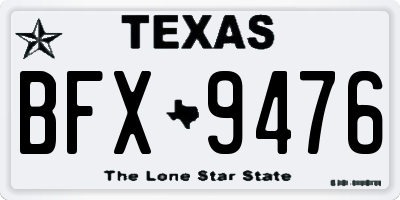 TX license plate BFX9476