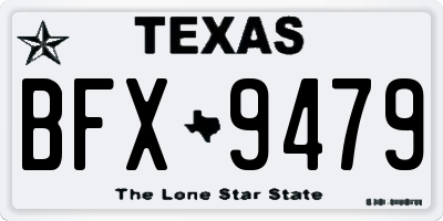 TX license plate BFX9479