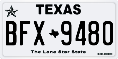 TX license plate BFX9480