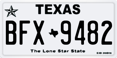 TX license plate BFX9482
