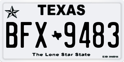 TX license plate BFX9483