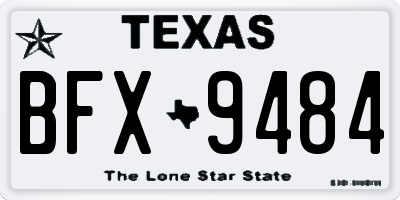 TX license plate BFX9484