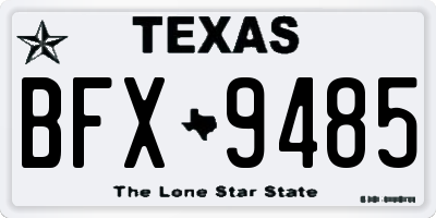 TX license plate BFX9485