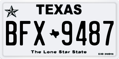 TX license plate BFX9487