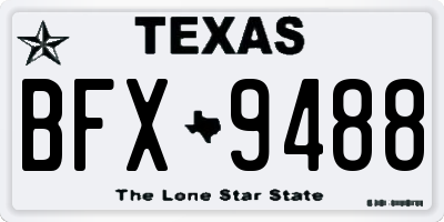 TX license plate BFX9488