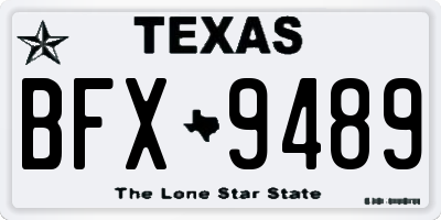 TX license plate BFX9489
