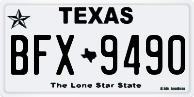 TX license plate BFX9490