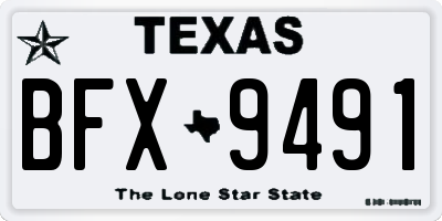 TX license plate BFX9491