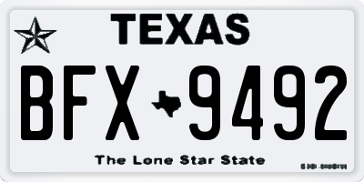 TX license plate BFX9492