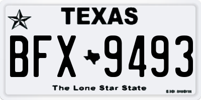 TX license plate BFX9493