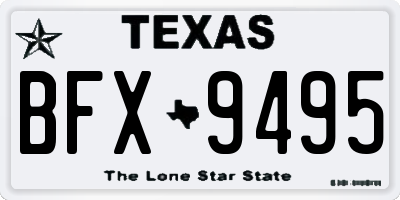 TX license plate BFX9495