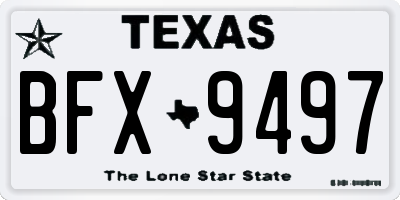 TX license plate BFX9497