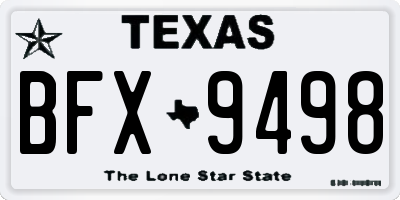 TX license plate BFX9498