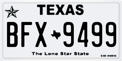 TX license plate BFX9499