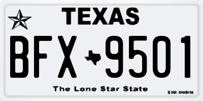 TX license plate BFX9501