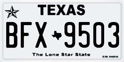 TX license plate BFX9503