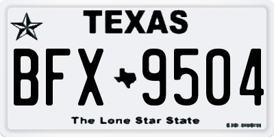 TX license plate BFX9504