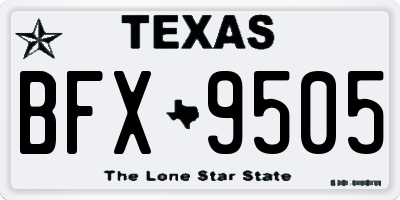TX license plate BFX9505