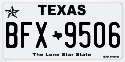 TX license plate BFX9506