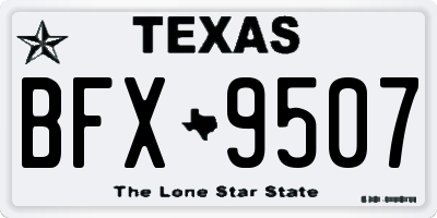 TX license plate BFX9507