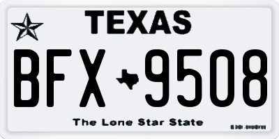 TX license plate BFX9508