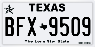 TX license plate BFX9509