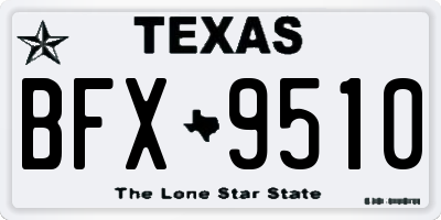 TX license plate BFX9510