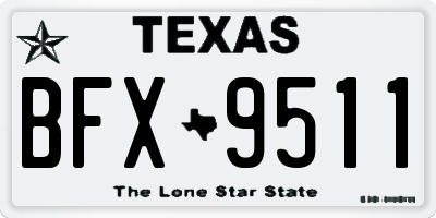 TX license plate BFX9511