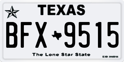 TX license plate BFX9515