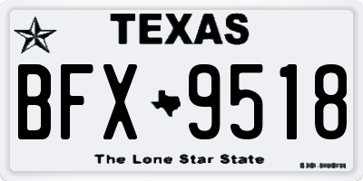 TX license plate BFX9518