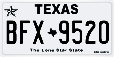 TX license plate BFX9520