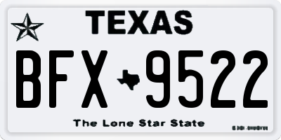 TX license plate BFX9522