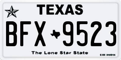 TX license plate BFX9523
