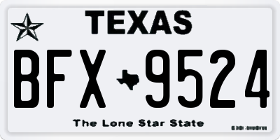 TX license plate BFX9524