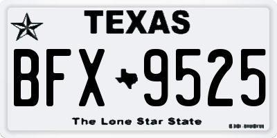 TX license plate BFX9525
