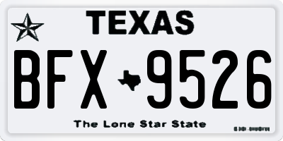 TX license plate BFX9526