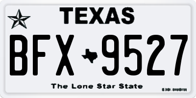 TX license plate BFX9527